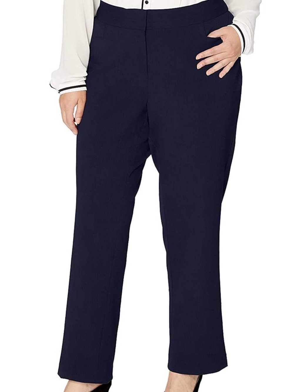 Rafaella Navy Womens Knit Trousers with Side Pocket